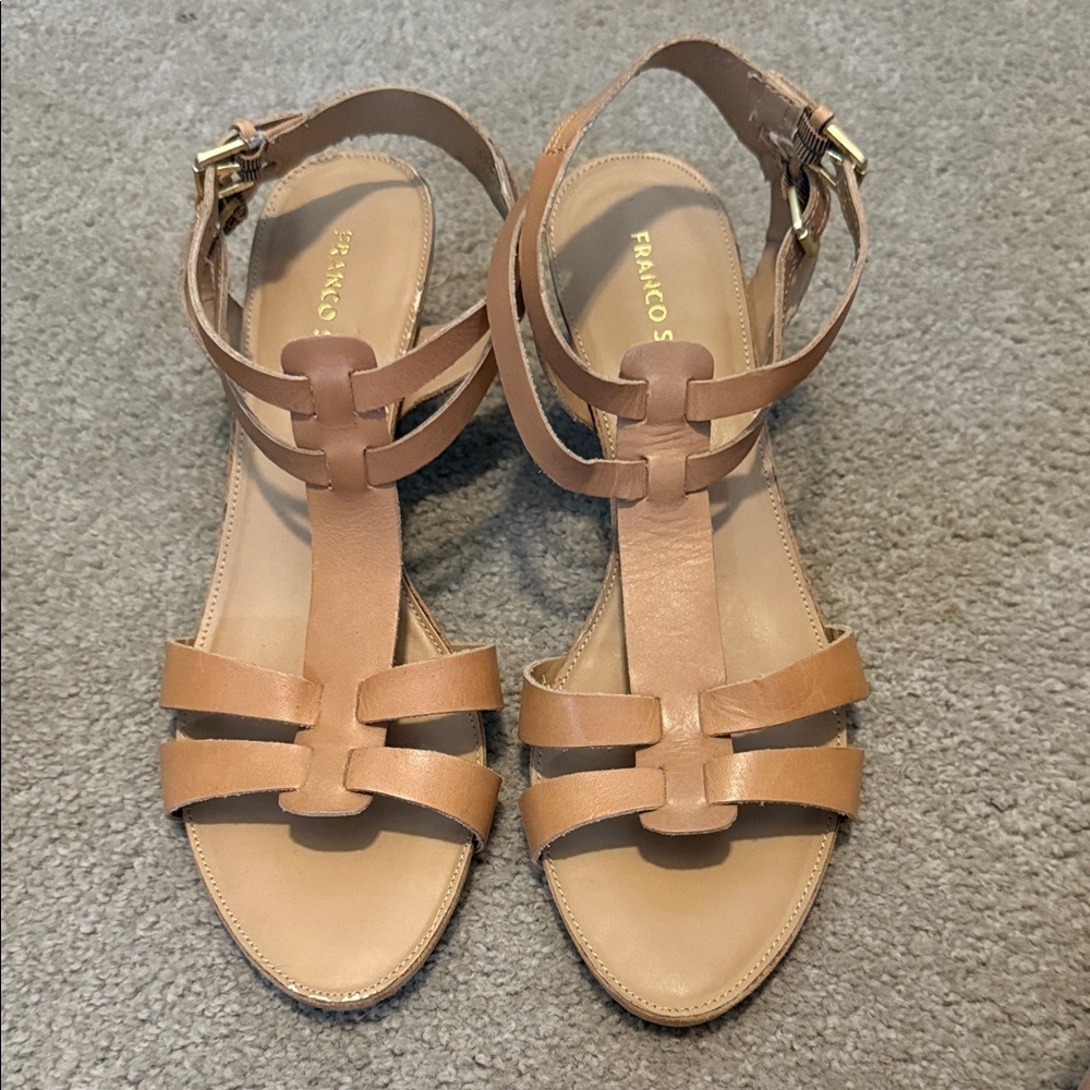 Franco Sarto Camel Strappy Sandals